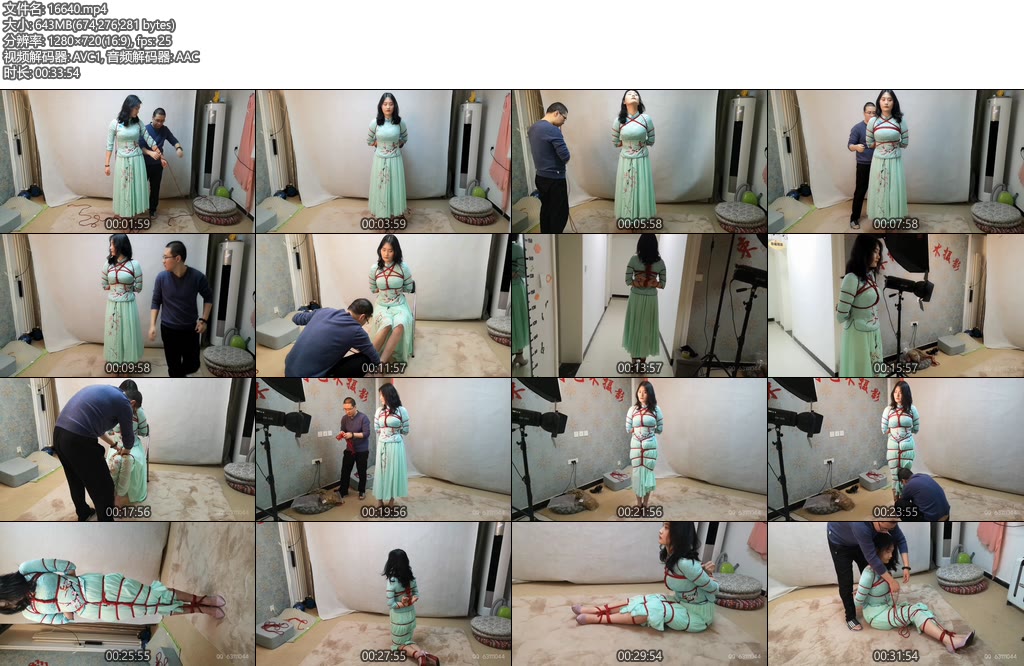 [束缘阁] 林秋初试镜 丰满异常专业模特 古装套裙捆绑-丝依依