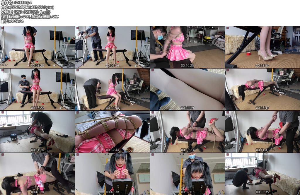 [绳之韵] 新晋小绳模娃娃肉丝细高绳戏（第一集）极限直臂、驷马、口球口水，TK-丝依依