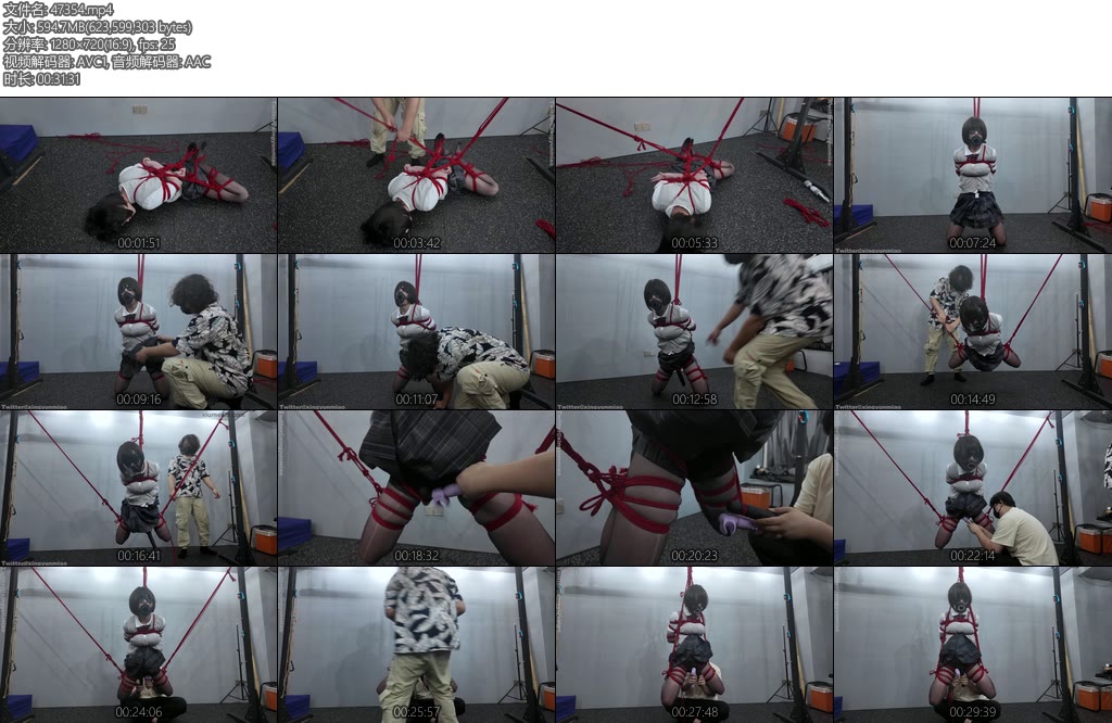 [鹿角与猫爪] 折腿缚双腿岔开吊缚黑丝JK妹戴着开口环被两个棒棒同时震动强制高C口塞拉丝往下滴今天耐受非常强把两个棒棒都耗没电了-丝依依