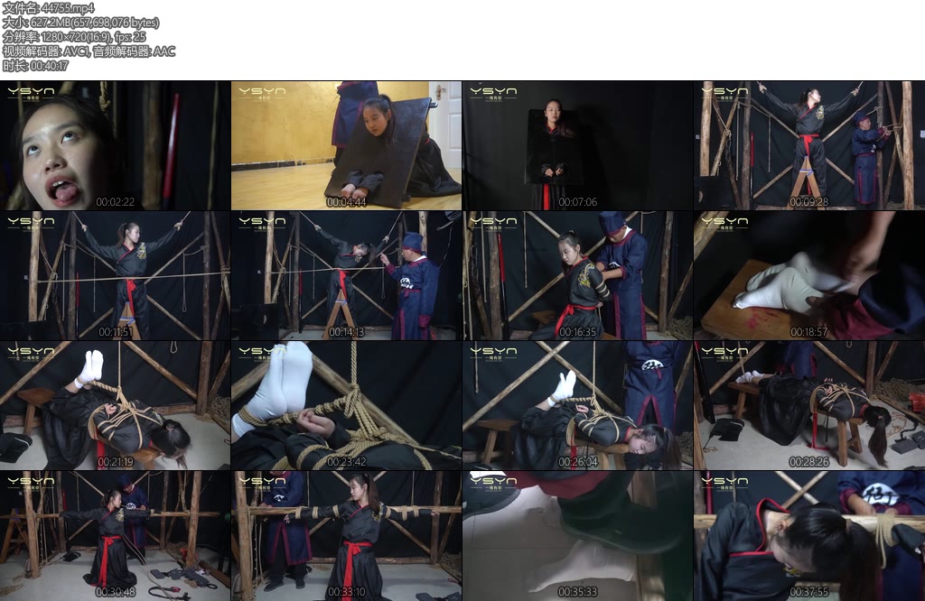 [一绳有你] 侠女风华女捕快押送犯人故意逃脱被问责惩罚戴上木伽打板子骑木马五花驷马鞭打挠脚心压杠子绞刑-丝依依