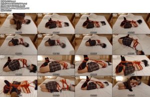 [亚洲绳艺] ネクタイ制服姿の女の子が逆海老緊縛されて蹴られたりムチ打ちに遭う-丝依依