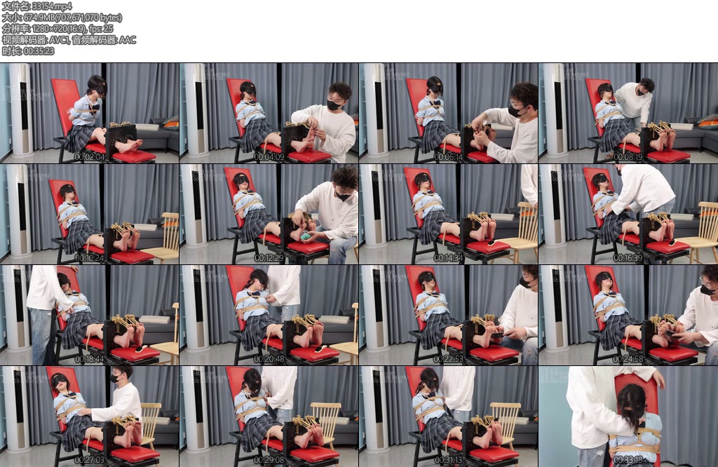 [心悦艺束] CC老虎凳初体验裸足枷锁脚趾全绑日式后手固定在凳子上对CC全身的敏感点进行深入的探索最后让她读秒-丝依依