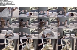 [海砂原创] 芭蕾课堂白丝少女进行人形拱桥与单腿吊一字马的柔韧性训练-丝依依