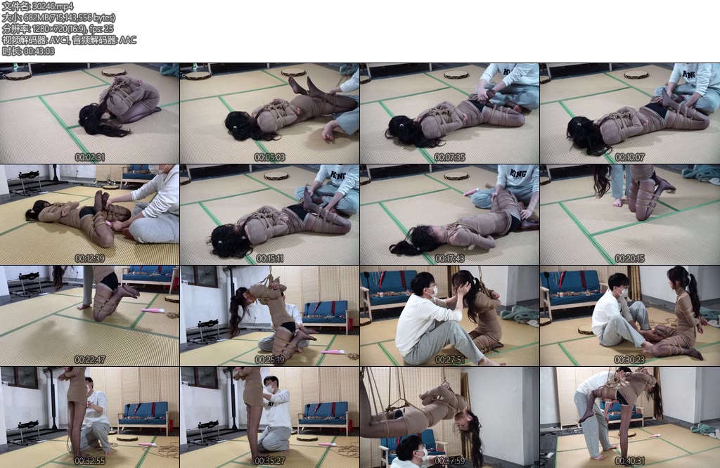 [涵涵原创] 分腿驷马，肌肉贴封嘴，跪吊-丝依依