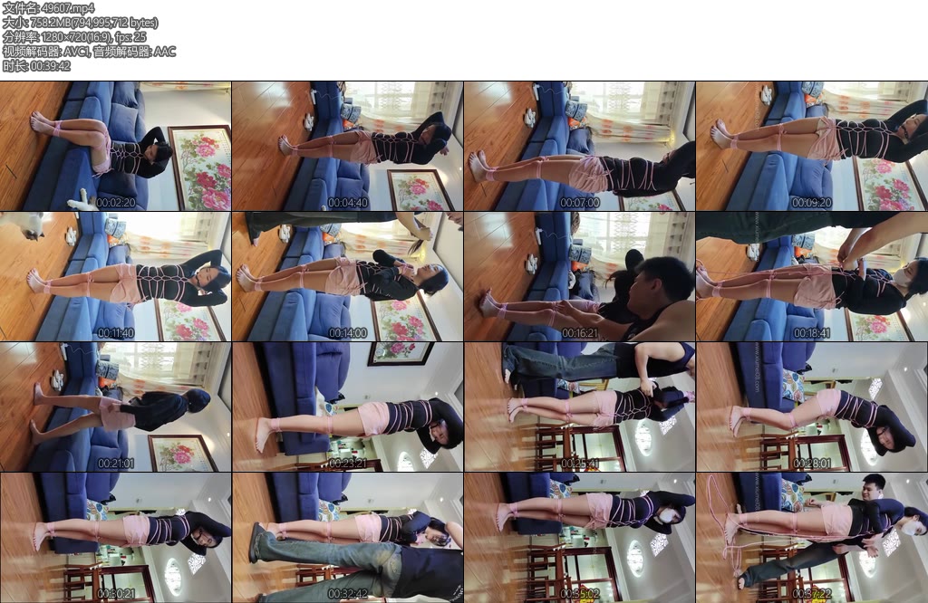 [墨色原创] 迟迟口球龟甲股绳放置罚站带着口球一直哼唧-丝依依