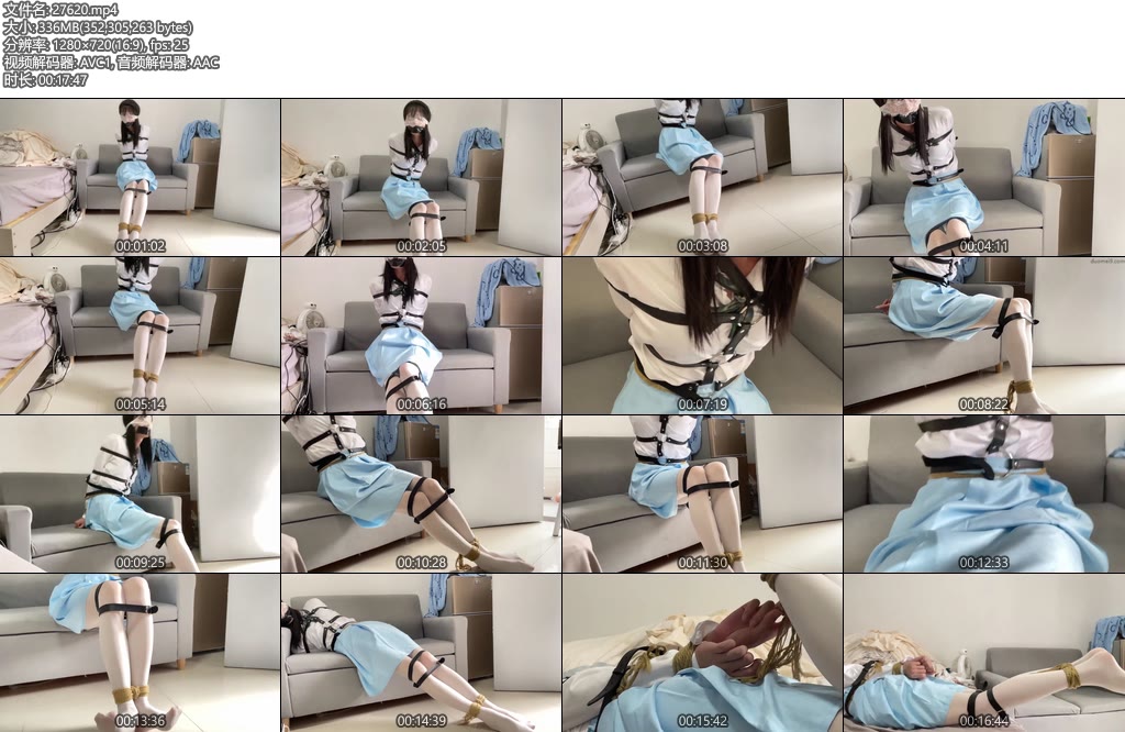 [凉叶子] 白丝叶子皮带与绳子的封锁只有挣扎没有逃脱-丝依依