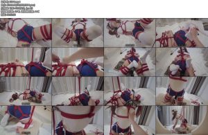 [ENBD] 体操服白丝袜，M字腿驷马+双手合拢半吊缚-丝依依