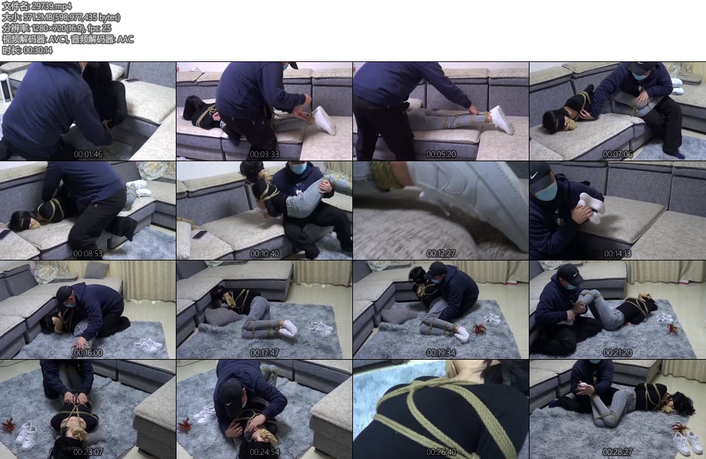 [新月原创] 红豆定拍入室贼强绑牛仔裤白袜可爱少女绑起来还各种猥亵抚摸欺负丝袜塞嘴的惨叫太动人了-丝依依