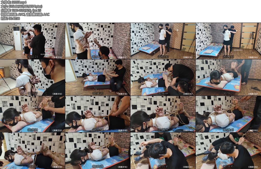 [清晨原创] 五花背手观音驷马细麻绳绑手指脚趾挣扎挠痒-丝依依