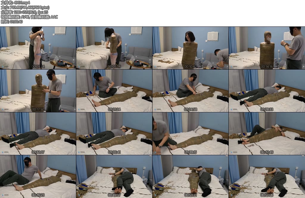 [JS原创] 芷若胶带木乃伊捆绑丝袜堵嘴套头胶带封堵TD刺激-丝依依