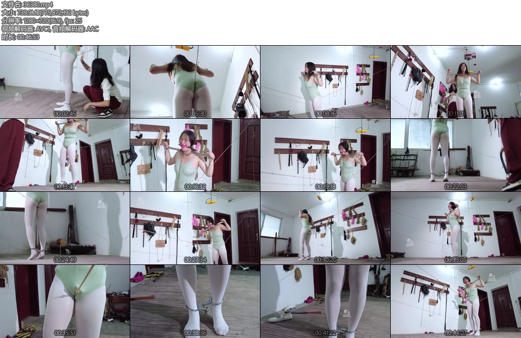 [樱束原创] 舞蹈生的走绳特训舞蹈生上课不认真被老师抓来惩罚室进行特殊的走绳特训绳子紧紧勒进裆内疯狂摩擦摩擦刺激K9固定头手白丝小脚脚铐踮脚行走折磨戴口球跳D乳夹震动-丝依依