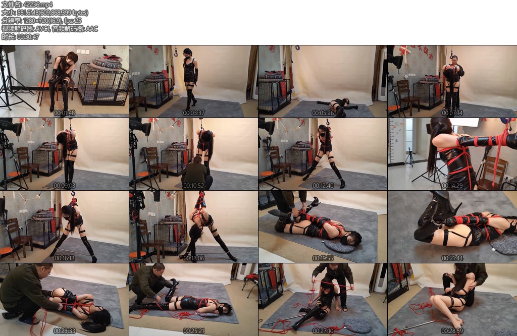 [随心原创] 杨蕊受伤被俘的黑靴女王-丝依依