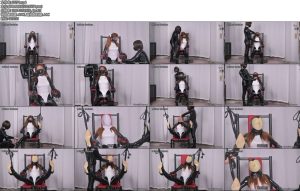 [FSS原创] Dove小姐姐的百合刑椅绞刑拘束绞刑4层头套窒吸游戏女虐女四层极限ZX强高BP乳胶紧身衣白色泳衣zentai头套透明头套皮革头套胶带长靴-丝依依