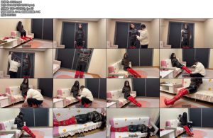 [绳模冰悦] 超高细跟过漆长靴黑暗皮裤御姐范紧缚之原相机怼我的脸在拍-丝依依