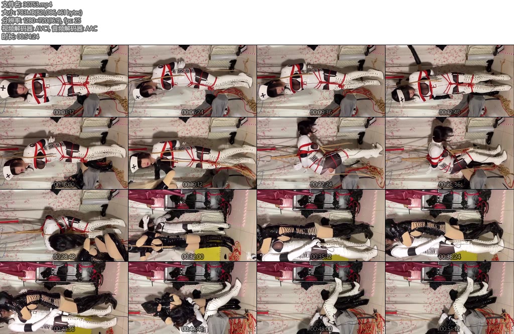 [亚洲绳艺] 黑白皮衣姐妹的玩耍-丝依依