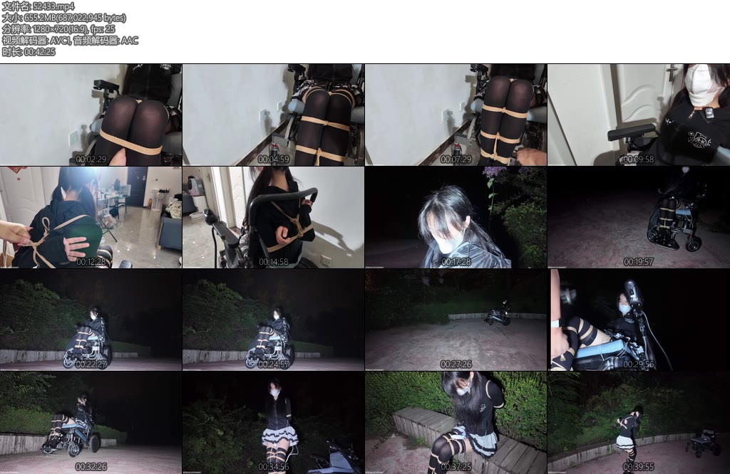 [长颜草] 少萝霜喵轮椅完全捆绑外出tj微剧情定拍棒棒墙高全身颤抖td电击多绳捆绑高成本多元素短片-丝依依