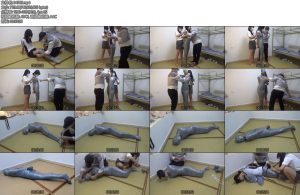 [新月原创] 彩依定拍胶带全包木乃伊丝袜套头蒙眼堵嘴运动装及膝袜-丝依依