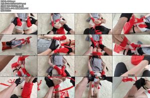 [樱桃小M] 胶带绑手在用手铐固定脱下丝袜玩玩脚-丝依依