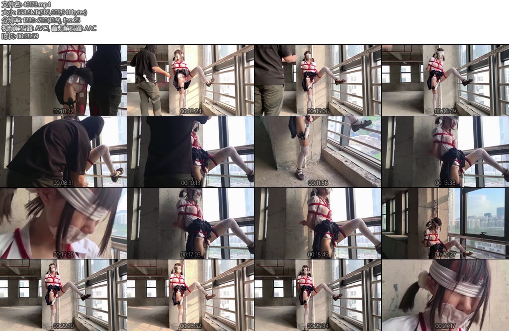 [尤美加奈] 废墟最终章双马尾白丝JK被羞耻调教窗边调教独自放置郊狼蒙眼堵嘴股绳TD棒棒强高项圈牵引-丝依依