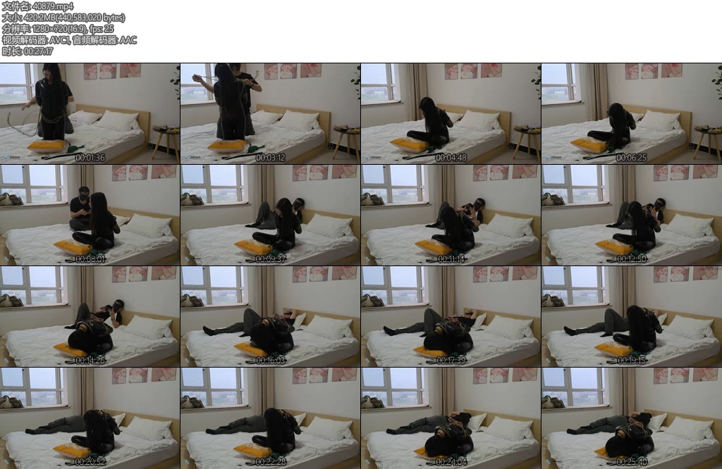 [JS原创] 宫怡黑胶衣五花大绑放置-丝依依