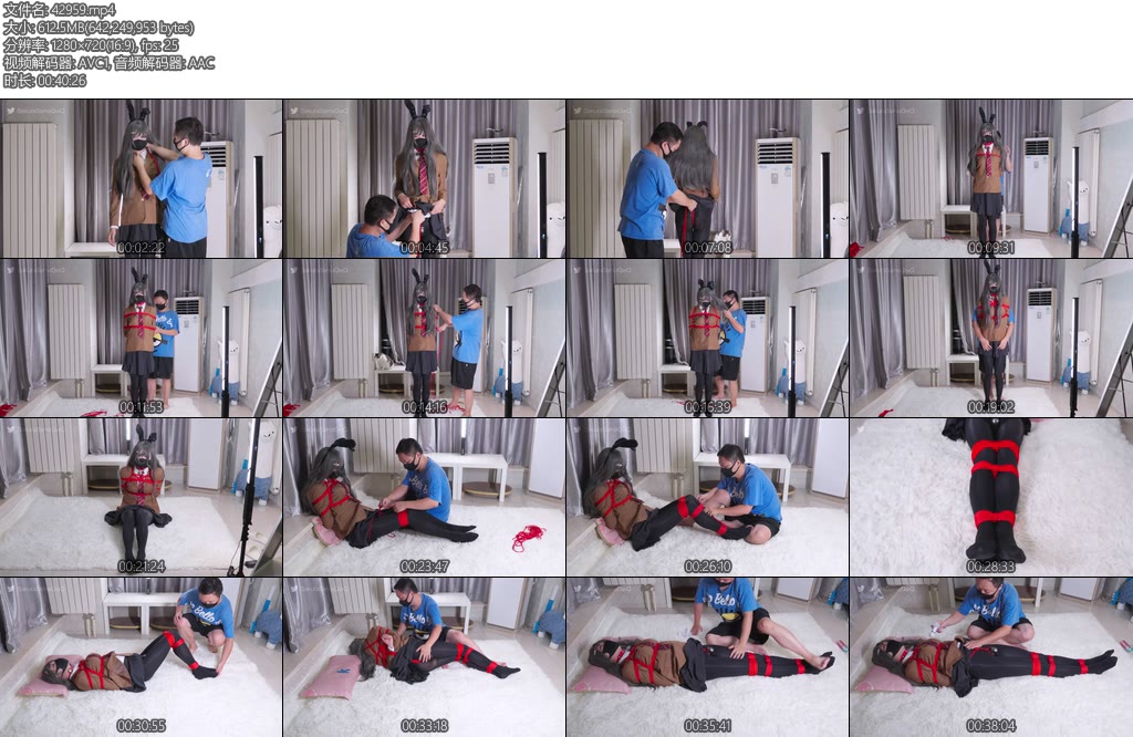 [亚洲绳艺] 伪娘男娘cosplay樱岛麻衣黑丝贞操锁-丝依依