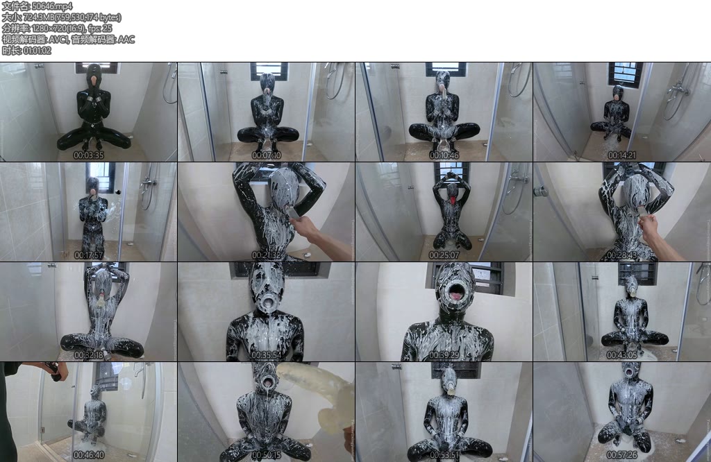 [鹿角与猫爪] 漫画复刻便所的觉悟金属镣铐拘束糊满全身的粘液自嗨自插深喉三种不同的头套深喉play一边用棒棒自wei一边被主人用假强制X入深喉-丝依依