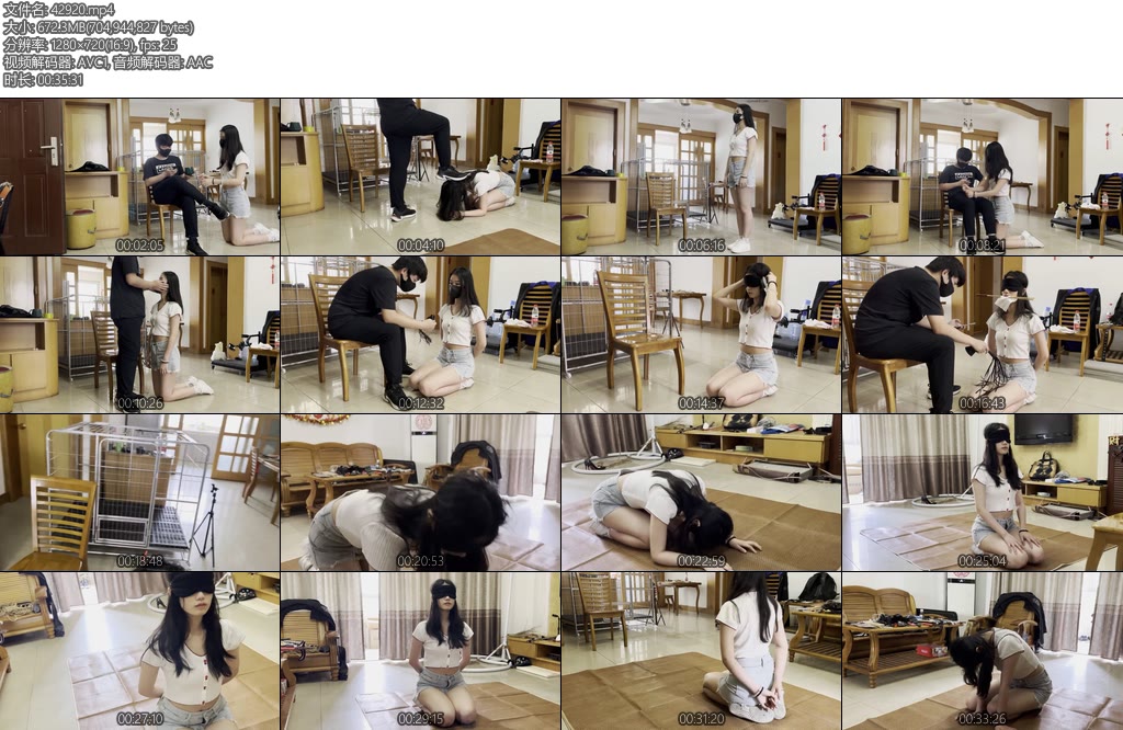 [缚予原创] 超漂亮新m阿然牛仔裤各类羞耻调教惩罚小m阿然磕头请安三跪九叩踩脸踩头踩踏口叼工具跪爬倒水-丝依依