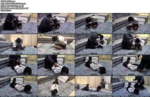 [新月原创] 红豆黑丝制服女孩白袜盘腿绑黑丝驷马缚TD忍耐测试-丝依依