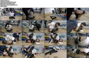 [绳之韵] 眼镜小学妹瑾瑜绑成球的极限后观音桃缚，尴尬又难受的环形口枷、股绳固定棒-丝依依