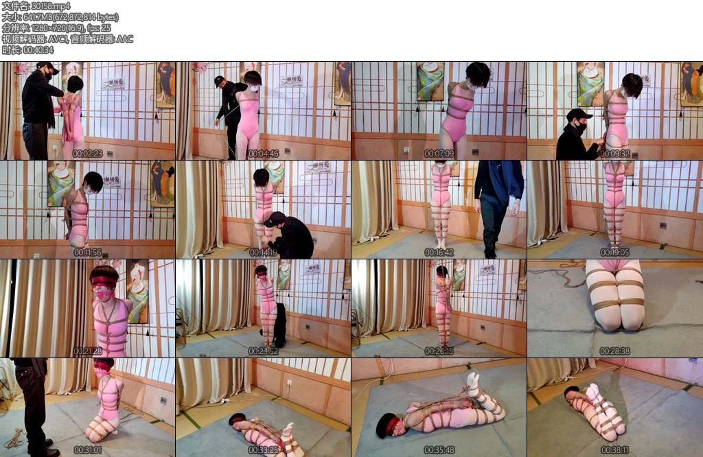 [一绳所爱] 喵喵小姐姐 粉色体操服，直臂驷马捆绑-丝依依