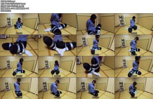 [渎竺原创] 川川欧美图复刻银色胶带折腿缚-丝依依