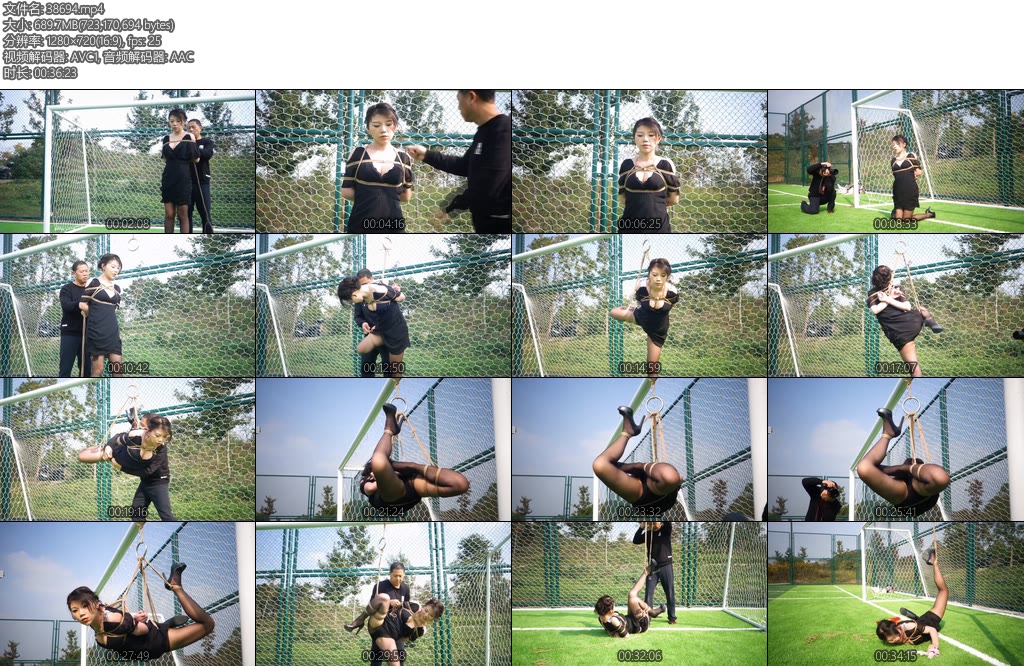 [锐度主张] 嫣儿 户外捆绑黑裙黑丝高跟球门日式吊缚-丝依依