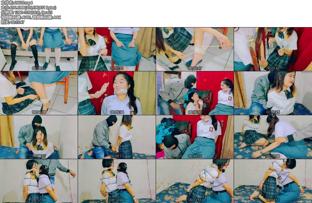 [亚洲绳艺] jk学生绑架系列 无聊时2名jk学生玩逃脱挑战原本只有一个人被绑起来突然来了一个强盗将他们两个人绑了起来-丝依依