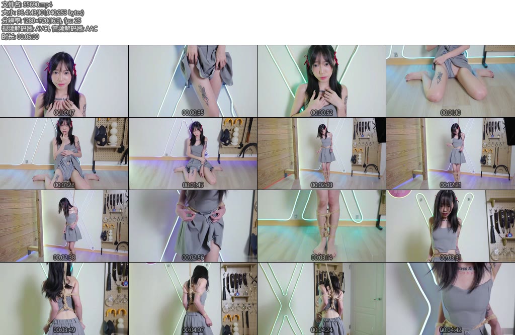 [亚洲绳艺] 绳缚写真摄影会 甜美可爱小双马吊缚-丝依依