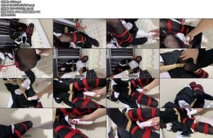 [禾一原创] 小禾伪娘足控福利黑丝驷马m腿捆绑紧缚调教强制鞭打挠痒口球-丝依依