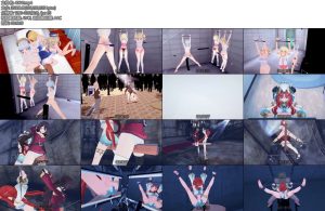 [动画片] 被绑架的少女们（3）神里绫华荧芭芭拉妮露胡桃绑匪打屁股开水烫伤迷晕悬空放置三角木马摇晃铁球V字吊缚-丝依依