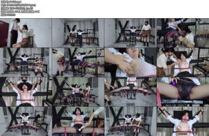 [樱束原创] 秘书面试考验老板秘书面试的特殊考验开腿刑椅上脱衣检查内空黑丝棒棒跳D刺激强G吸R器震胸狂捞腋下与黑丝脚心考验忍受力-丝依依