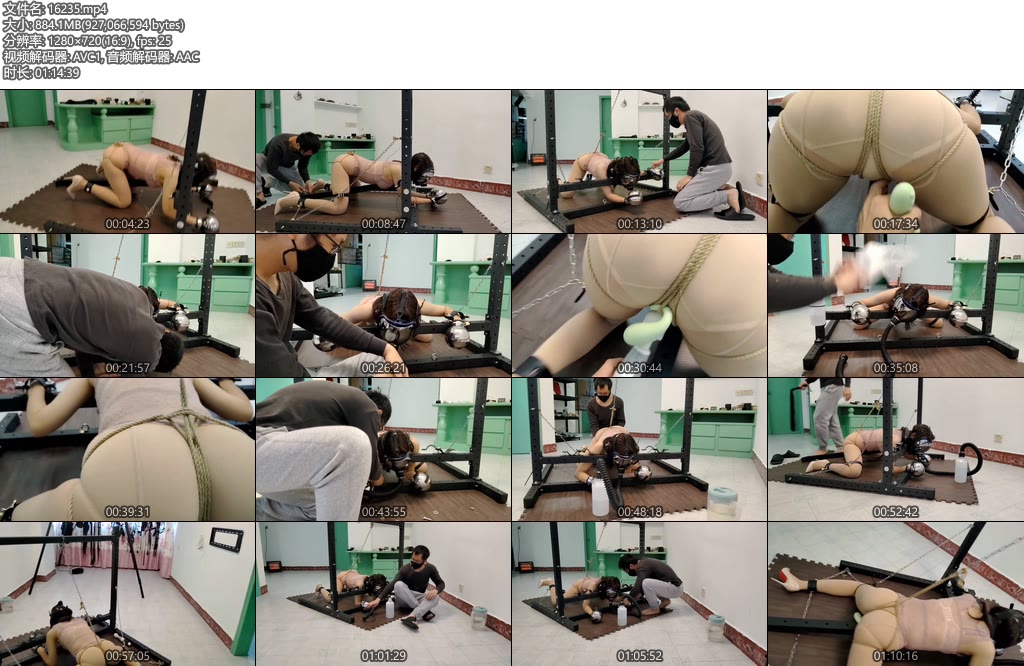 [浅浅原创] 金属拘束架（07）圆形牢固手球的里面，封闭着母狗的小爪-丝依依