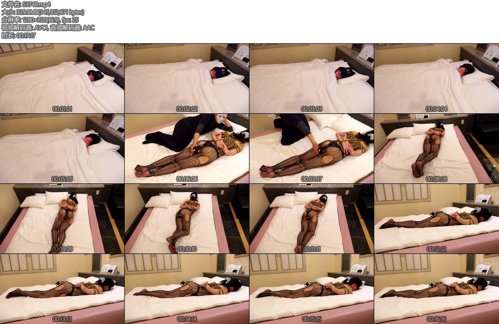 [亚洲绳艺] 連続絶頂の夜 ベッドで縛められた躰快楽を押し込められ続けるA Night of Continuous Orgasm Her body bound on the bed, relentless-丝依依