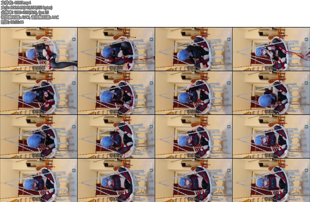 [亚洲绳艺] 天天的吊椅自缚-丝依依