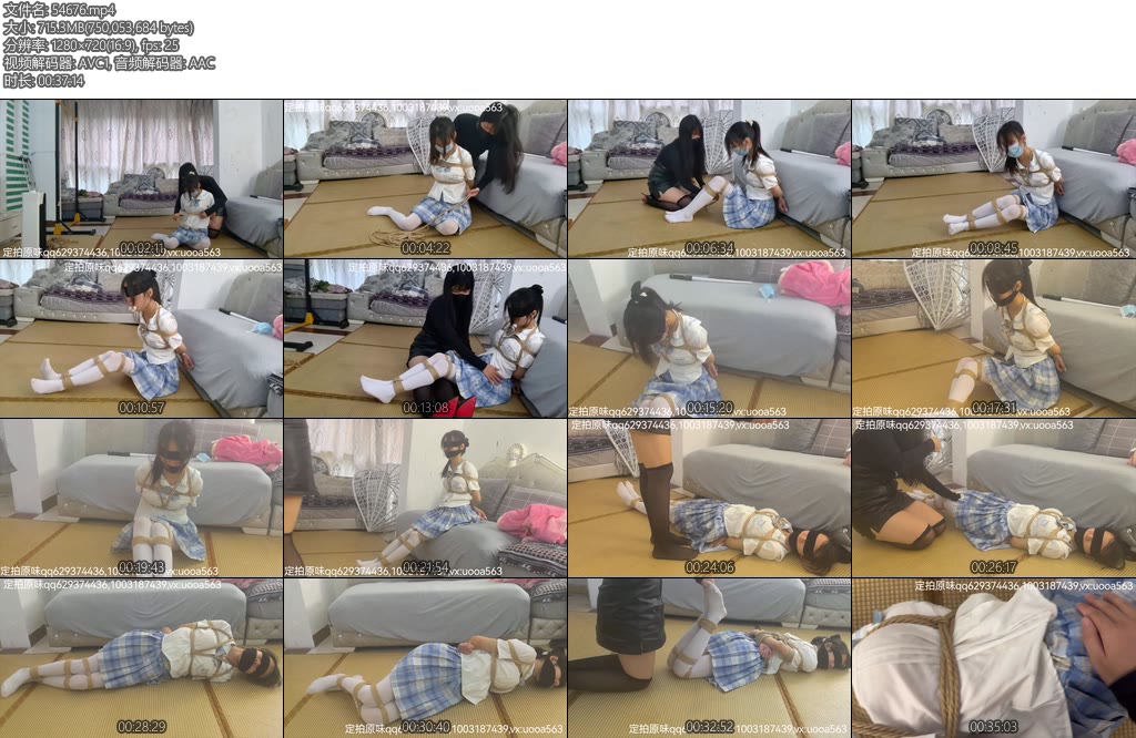 [新月原创] 玉箫琳媚女舞绳绑玩JK白丝学妹丝袜蒙眼封嘴拍照留恋-丝依依