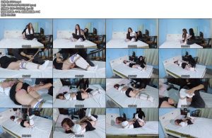 [樱束原创] 家教老师教训问题女学生 家教女老师驷马捆绑TK教训问题女学生女老师玩学生丰胸戴口球TK白丝脚心-丝依依