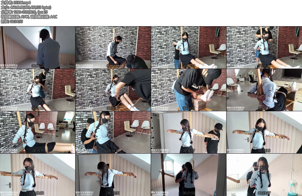 [星星之火] 精致依纯体验老虎凳和十字绑依纯五四学生装体验老虎凳和十字绑加脚镣手铐赴刑场-丝依依