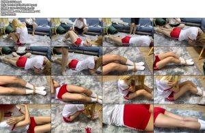 [荷仙原创] 荷仙少女 体操少女带着铃铛项圈绑着脚做仰卧起坐平板支撑 白袜tk鞭打平板支撑时每打一鞭就哼一声-丝依依