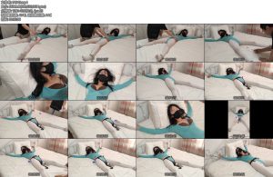 [随心原创] 晓雪体操服白丝床上固定电击震动全身挠痒-丝依依