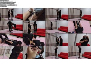 [素人原创] 晓影职业工装黑丝高跟超级难受手铐极限反手吊脚尖着地转圈鞭打超大口球堵满嘴巴-丝依依