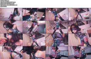 [悠米原创] 被驯服的美艳少妇3穿上蓝色战袍女主人被我单手套吊缚用她的原味丝袜套口具戳喉强制开腿在用AV棒棒羔潮在用柠檬口塞齐入嘴绑上静电胶带挣扎呕吐海老缚收集呕吐物-丝依依