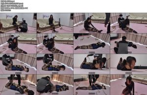 [素人原创] 清纯幼师美女被双腿并缚欧式直臂紧缚强制抬头绳子勒嘴驷马放置难受全过程-丝依依