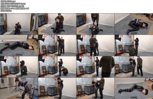 [随心原创] 陈雅熙黑靴胶衣女王扎带极限后手观音 扎带勒的嘴变形放置-丝依依