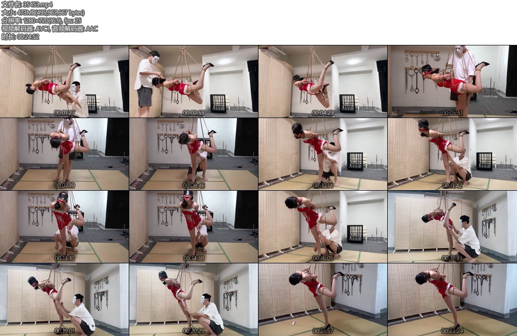 [涵涵原创] 蒙眼堵嘴单腿悬吊-丝依依